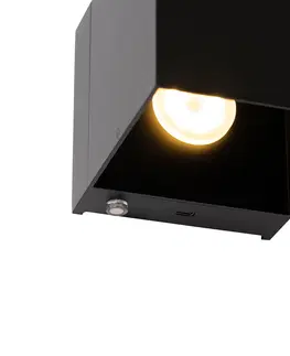 Nastenne lampy Nástenná lampa čierna vrátane LED a nabíjateľného dotykového stmievača - Joris