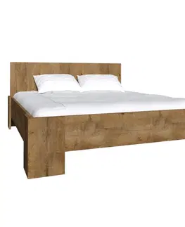 Postele KONDELA Montana L2 180 manželská posteľ s roštom dub lefkas tmavý