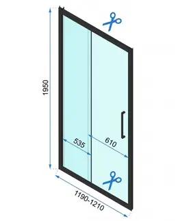 Sprchové dvere REA/S - Sprchový Rapid Slide Brush Gold Dvere: 110 x Sprchová zástena: 80 KPL-04710