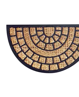 Koberce a koberčeky Toro Kokosová rohožka Squares polkruh, 40 x 70 cm