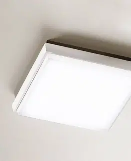 Vonkajšie stropné svietidlá Fabas Luce Vonkajšie stropné LED svetlo Desdy, 24x24cm, biela