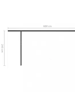 Záhradné markízy Ručne zaťahovacia markíza so stĺpikmi 400x300 cm Dekorhome Antracit