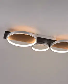 Stropné svietidlá Trio Lighting Stropné LED svetlo Medera, 3-plameňové, titánová