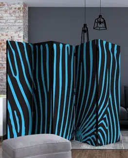 Paravány Paraván Zebra pattern (turquoise) Dekorhome 135x172 cm (3-dielny)