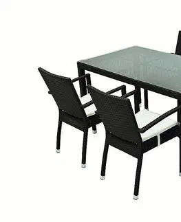 Stolčeky DEOKORK Záhradný ratanový stôl NAPOLI 160x80 cm (hneda)