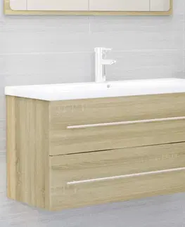 Kúpeľňové skrinky Skrinka pod umývadlo 100 cm Dekorhome Biela lesk