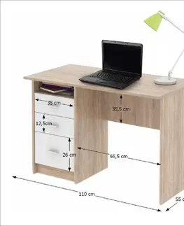 Pracovné stoly PC stôl SAMSON NEW Tempo Kondela Slivka