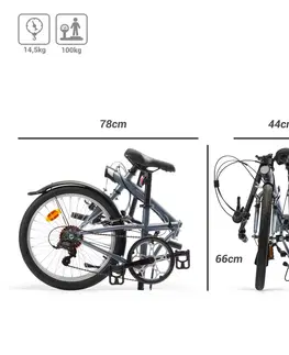 bicykle Skladací bicykel Fold 120 sivý