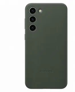 Puzdrá na mobilné telefóny Zadný kryt Leather Cover pre Samsung S23 Plus, zelená EF-VS916LGEGWW