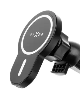 Držiaky na mobil FIXED MagClick Magnetický držiak s bezdrôtovým nabíjaním na palubnú dosku, 15 W, čierna FIXMCLI-BK