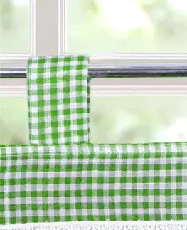 Záclony Forbyt, Hotová záclona, Kostička a čipka, zelená, 40 x 80 cm