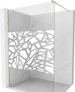 Sprchové dvere MEXEN/S - Kioto Sprchová zástena Walk-in 70 x 200, biely vzor 8 mm, nikel kartáčovaná 800-070-101-97-85