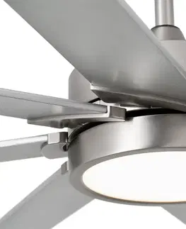 Stropné ventilátory so svetlom FARO BARCELONA Stropný LED ventilátor Century matná niklová, sivá