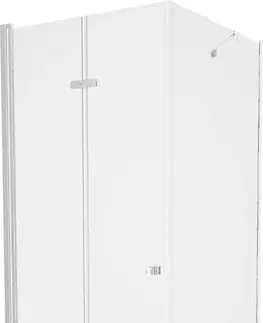 Vane MEXEN/S - Lima sprchovací kút zalamovacie dvere 80 x 80, transparent, chróm + Flat čierna vanička so sifónom 856-080-080-01-00-4070