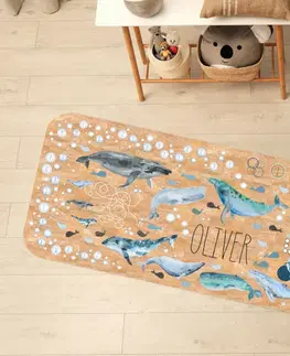 Korkové koberce Detský korkový koberec pre chlapcov - Veľryby