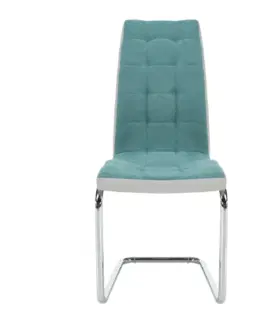 Stoličky Jedálenská stolička, mentolová/sivá/chróm, SALOMA NEW