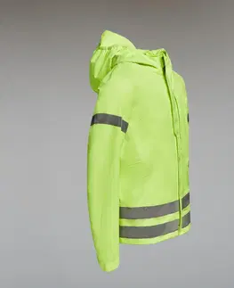 bundy a vesty Detská cyklistická bunda do dažďa 500 žltá reflexná