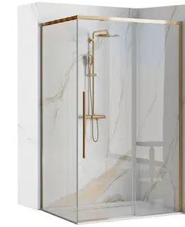 Sprchovacie kúty REA/S - Sprchovací kút SOLAR - zlatý 80x100 So sprchovou vaničkou Savoy KPL-K4901