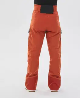 nohavice Pánske lyžiarske nohavice FR500 tehlové