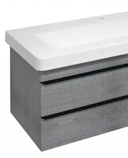 Kúpeľňa SAPHO - SITIA umývadlová skrinka 101,4x50x44,2cm, 2x zásuvka, dub strieborný SI105-1111