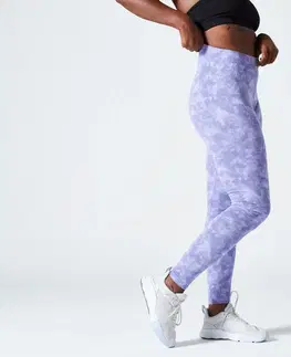 gymnasti Dámske legíny na fitness Slim Fit+ 500 fialové