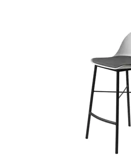 Barové stoličky Furniria Dizajnová barová stolička Jeffery biela