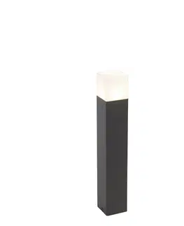 Vonkajsie osvetlenie Vonkajší stĺpik čierne opálové sklo 50 cm brúsený kolík a káblová objímka - Dánsko