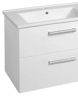Kúpeľňa AQUALINE - VEGA umývadlová skrinka 72x57,6x43,6cm, 2x zásuvka, biela VG073