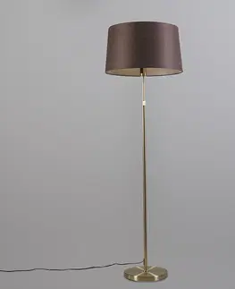 Stojace lampy Stojacia lampa zlatá / mosadz s hnedým tienidlom nastaviteľná 45 cm - Parte