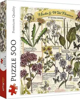Hračky puzzle TREFL - Puzzle 500 - Herbár: Liečivé byliny