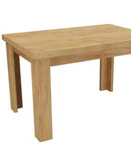 Jedálenské stoly Rozkladací stôl  malý 120/160x80cm kraft zlatý