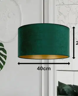 Závesné svietidlá Duolla Závesná lampa Golden Roller Ø 40 cm zelená/zlatá