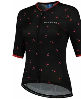 Cyklistické dresy Luxusná dámsky cyklodres Rogelli FRUITY s krátkym rukávom, čierno-červený 010.065