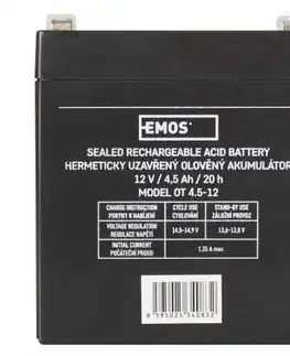 Olovené batérie EMOS Akumulátor 12V, 4.5AH, Fast 4.7mm