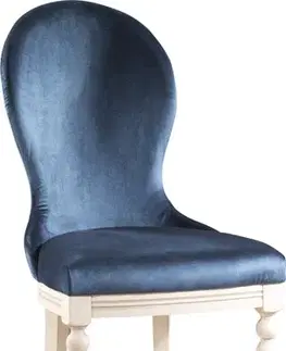 Jedálenské stoličky TARANKO Krzeslo U3 jedálenská stolička tmavomodrá (Velvet-B1 261) / vanilka