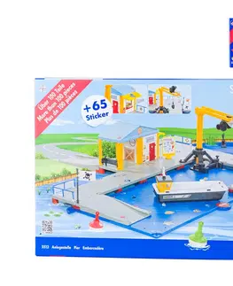 Hračky - dopravné stroje a traktory SIKU - World - nakladací prístav s mólom a člnom