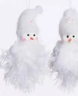 Vianočné dekorácie Kinekus Ozdoba závesná snehuliak 10 cm mix