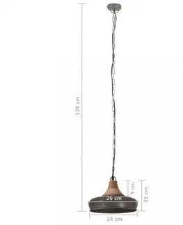Osvetlenie Závesná lampa sivá / mangovníkové drevo Dekorhome 45 cm