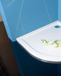 Vane POLYSAN - SERA sprchová vanička z liateho mramoru, štvrťkruh 100x100cm, R550, biela 62111
