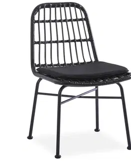 Záhradné stoličky a kreslá HALMAR K401 záhradná stolička čierna / sivá