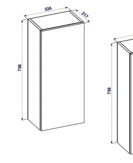 Kúpeľňový nábytok NABBI Baleta 2S kúpeľňová skrinka na stenu (2 ks) antracit