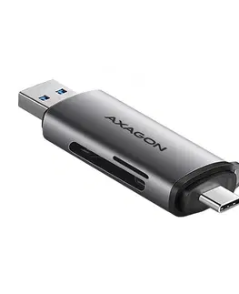 USB Flash disky AXAGON CRE-SAC External USB 3.2 Gen1 Type-C+Type-A čítačka pamäťových kariet, 2 sloty SD/microSD