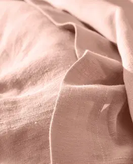 Bavlnené Jednofarebná posteľná bielizeň z ľanu v zapratej úprave