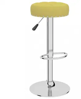 Barové stoličky Barová stolička látka / chróm Dekorhome Žltá