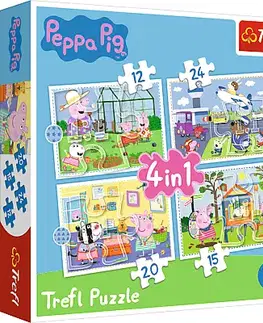 Hračky puzzle TREFL - Puzzle 4v1 - Spomienka na prázdniny / Peppa Pig