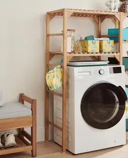 Furniture Regál s priestorom na pračku s bočným prvkom