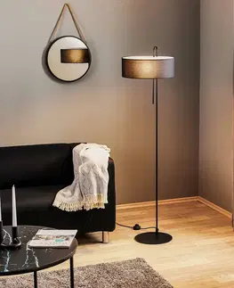 Stojacie lampy ACB ILUMINACIÓN Textilná stojacia lampa Clip, čierna, výška 150 cm