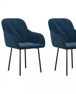 Jedálenské stoličky a kreslá Jedálenská stolička 2 ks Dekorhome Modrá
