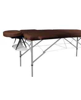 Masážne stoly a stoličky Masážne lehátko inSPORTline Tamati 2-dielne hliníkové hnedá