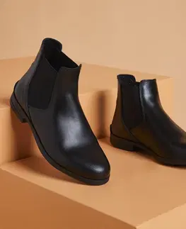 obuv Jazdecká obuv 500 - perká čierna